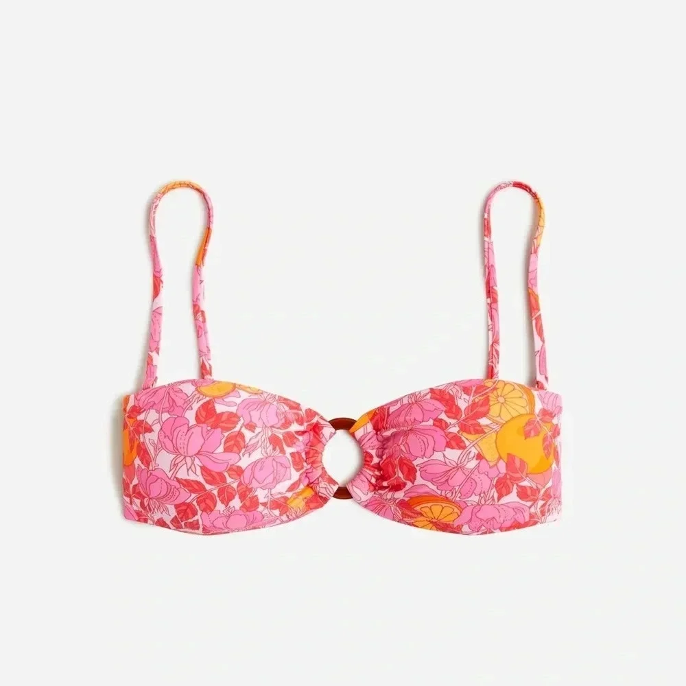 NWT J Crew O-Ring Bandeau Bikini Top